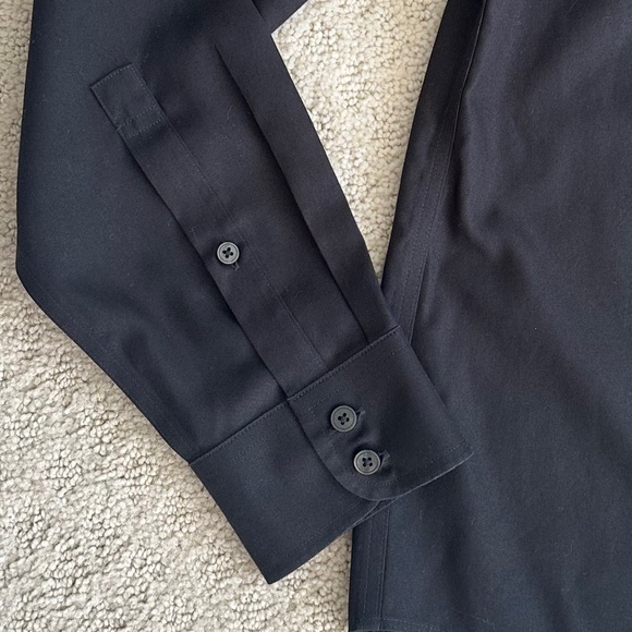 UNTUCKit Women's 100% Cotton Long Sleeve Button-Down Blouse Black 6 Classic - Picture 4 of 10